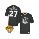 Men's Adidas Golden State Warriors #27 Zaza Pachulia Swingman Black Alternate 2017 The Finals Patch NBA Jersey