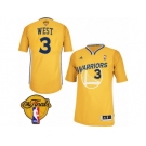 Men's Adidas Golden State Warriors #3 David West Swingman Gold Alternate 2017 The Finals Patch NBA Jersey