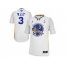 Men's Adidas Golden State Warriors #3 David West Swingman White Alternate NBA Jersey