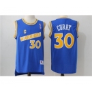 Men's Adidas Golden State Warriors #30 Stephen Curry Authentic Blue Throwback NBA Jersey