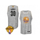 Men's Adidas Golden State Warriors #30 Stephen Curry Swingman Grey City Light 2017 The Finals Patch NBA Jersey