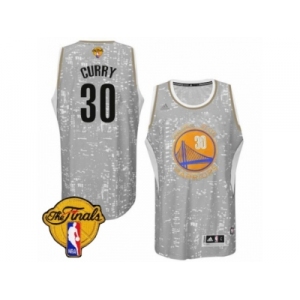 Men's Adidas Golden State Warriors #30 Stephen Curry Swingman Grey City Light 2017 The Finals Patch NBA Jersey