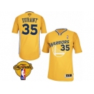 Men's Adidas Golden State Warriors #35 Kevin Durant Authentic Gold Alternate 2017 The Finals Patch NBA Jerse