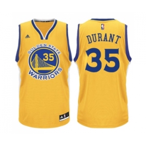Men's Adidas Golden State Warriors #35 Kevin Durant Authentic Gold NBA Jersey