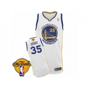 Men's Adidas Golden State Warriors #35 Kevin Durant Authentic White Home 2017 The Finals Patch NBA Jersey