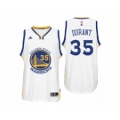 Men's Adidas Golden State Warriors #35 Kevin Durant Authentic White Home NBA Jersey