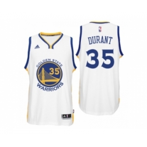 Men's Adidas Golden State Warriors #35 Kevin Durant Authentic White Home NBA Jersey