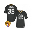 Men's Adidas Golden State Warriors #35 Kevin Durant Swingman Black Alternate 2017 The Finals Patch NBA Jersey