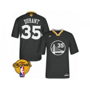 Men's Adidas Golden State Warriors #35 Kevin Durant Swingman Black Alternate 2017 The Finals Patch NBA Jersey