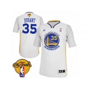 Men's Adidas Golden State Warriors #35 Kevin Durant Swingman White Alternate 2017 The Finals Patch NBA Jersey