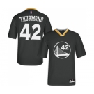 Men's Adidas Golden State Warriors #42 Nate Thurmond Authentic Black Alternate NBA Jersey