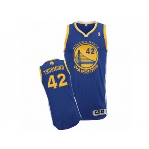 Men's Adidas Golden State Warriors #42 Nate Thurmond Authentic Royal Blue Road NBA Jersey