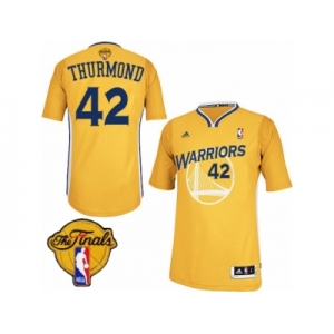 Men's Adidas Golden State Warriors #42 Nate Thurmond Swingman Gold Alternate 2017 The Finals Patch NBA Jersey
