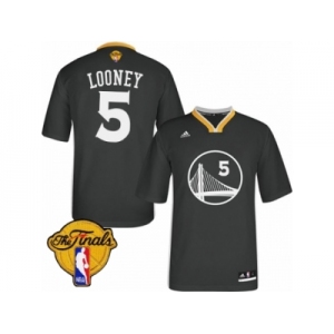 Men's Adidas Golden State Warriors #5 Kevon Looney Swingman Black Alternate 2017 The Finals Patch NBA Jersey