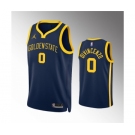 Men's Golden State Warriors #0 Donte DiVincenzo Navy Statement EditionStitched Jersey