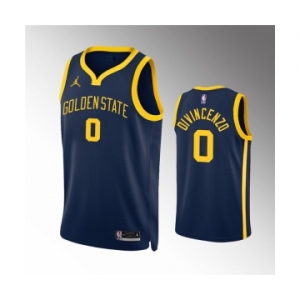 Men's Golden State Warriors #0 Donte DiVincenzo Navy Statement EditionStitched Jersey