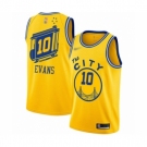 Men's Golden State Warriors #10 Jacob Evans Authentic Gold Hardwood Classics Basketball Jersey - The City Classic Edition