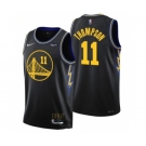 Men's Golden State Warriors #11 Klay Thompson 75th Anniversary Black Stitched Basketball Jersey