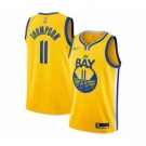 Men's Golden State Warriors #11 Klay Thompson Authentic Gold Finished Basketball Jersey - Statement Edition