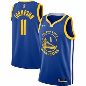 Men's Golden State Warriors #11 Klay Thompson Nike Royal 2020-21 Swingman Jersey