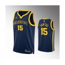 Men's Golden State Warriors #15 Gui Santos Navy Statement Edition Stitched Jersey