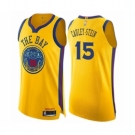 Men's Golden State Warriors #15 Willie Cauley-Stein Authentic Gold Basketball Jersey - City Edition