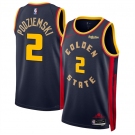 Men's Golden State Warriors #2 Brandin Podziemski Navy 2024-25 City Edition Stitched Basketball Jersey
