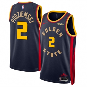 Men's Golden State Warriors #2 Brandin Podziemski Navy 2024-25 City Edition Stitched Basketball Jersey