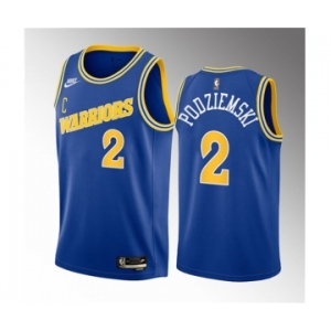 Men's Golden State Warriors #2 Brandin Podziemski Royal 2023 Draft Classic Edition Swingman Stitched Basketball Jersey