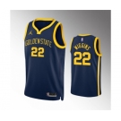 Men's Golden State Warriors #22 Andrew Wiggins Navy Statement EditionStitched Jersey