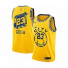 Men's Golden State Warriors #23 Draymond Green Authentic Gold Hardwood Classics Basketball Jersey - The City Classic Edition