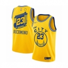 Men's Golden State Warriors #23 Mitch Richmond Authentic Gold Hardwood Classics Basketball Jersey - The City Classic Edition