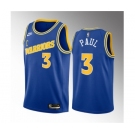 Men's Golden State Warriors #3 Chris Paul Blue Classic Edition Stitched Basketball Jersey