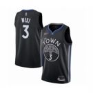 Men's Golden State Warriors #3 David West Swingman Black Basketball Jersey 2019-20 City Edition