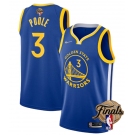 Mens Golden State Warriors #3 Jordan Poole 2022 Royal NBA Finals Stitched Jersey