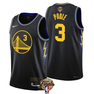 Men's Golden State Warriors #3 Jordan Poole Black 2022 Finals Stitched Jersey