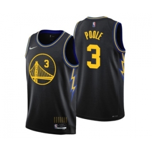 Men's Golden State Warriors #3 Jordan Poole Black Stitched Basketball Jersey