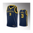 Men's Golden State Warriors #3 Jordan Poole Navy Statement EditionStitched Jersey