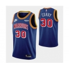 Men's Golden State Warriors #30 Stephen Curry 75th Anniversary Blue Stitched Basketball Jersey