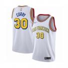 Men's Golden State Warriors #30 Stephen Curry Authentic White Hardwood Classics Basketball Jersey - San Francisco Classic Edition