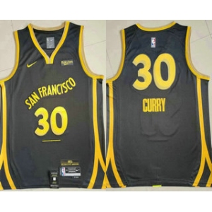 Men's Golden State Warriors #30 Stephen Curry Back 2023 City Edition Swingman Sponsor Stitched Jersey