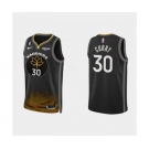 Men's Golden State Warriors #30 Stephen Curry Black 2022-23 City edition Stitched Basketball Jersey