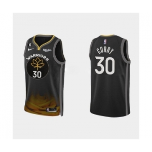 Men's Golden State Warriors #30 Stephen Curry Black 2022-23 City edition Stitched Basketball Jersey