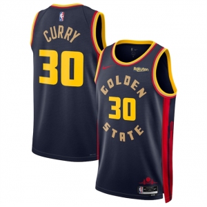 Men's Golden State Warriors #30 Stephen Curry Navy 2024-25 City Edition Stitched Basketball Jersey