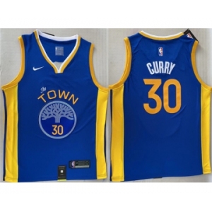 Men's Golden State Warriors #30 Stephen Curry Royal Stitched Jersey