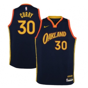 Men's Golden State Warriors #30 Stephen Curry Swingman Dark blue Basketball Jersey 2020-2021  City Edition