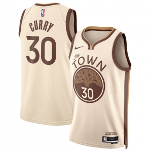 Men's Golden State Warriors #30 Stephen Curry Tan 2025-26 City Edition Stitched Basketball Jersey