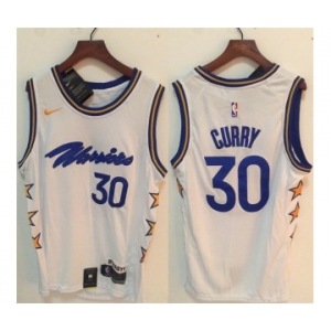 Men's Golden State Warriors #30 Stephen Curry White Stitched Jersey