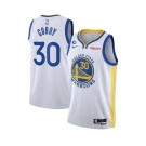 Men's Golden State Warriors #30 Stephen Curry White With No.6 Patch Stitched Jersey