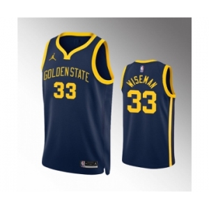 Men's Golden State Warriors #33 James Wiseman Navy Statement EditionStitched Jersey